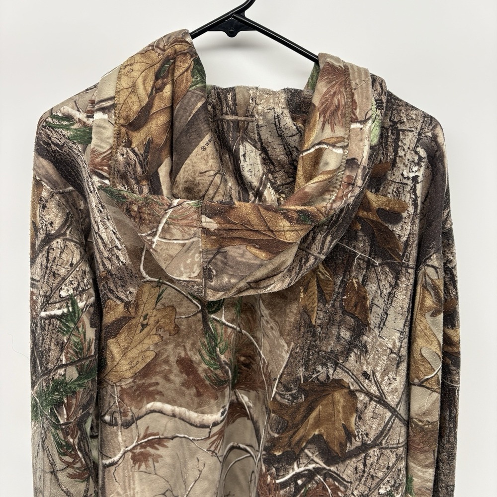 Vintage 90s Team Realtree Camo Fleece Lined PulloverHoodie Outdoor Hunting L - Picture 8 of 9